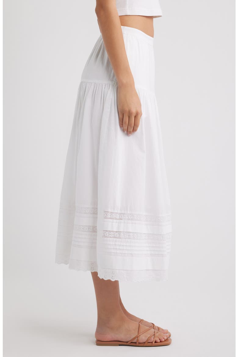 Pintucked Midi Skirt, Alternate, color, WHITE