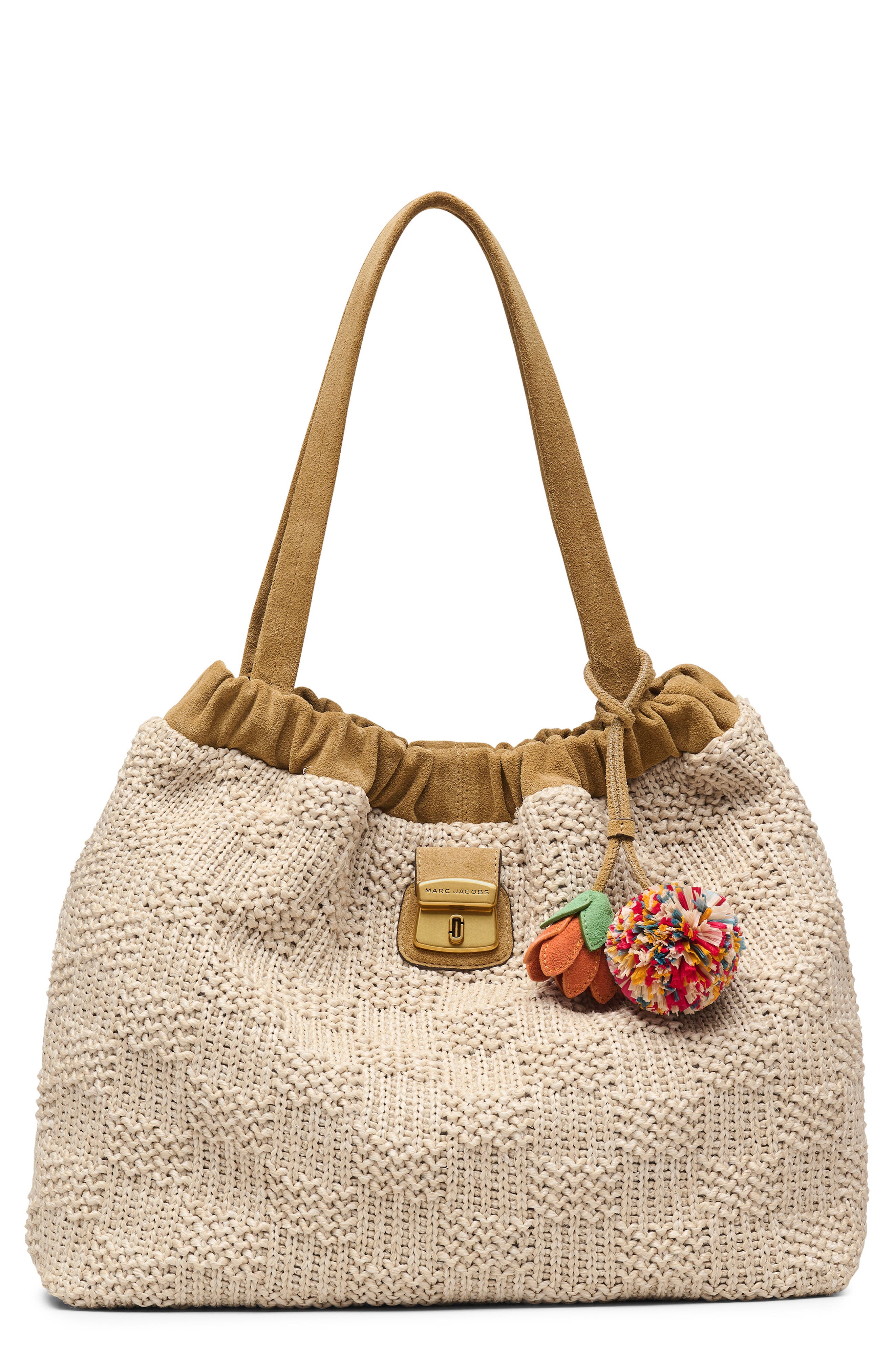 Marc Jacobs The Faux Raffia Tote, Main, color, Natural