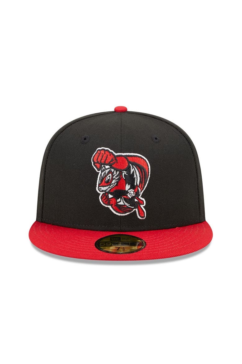 Men's New Era Black/Red Richmond Flying Squirrels Marvel x Minor League 59FIFTY Fitted Hat, Alternate, color, Black