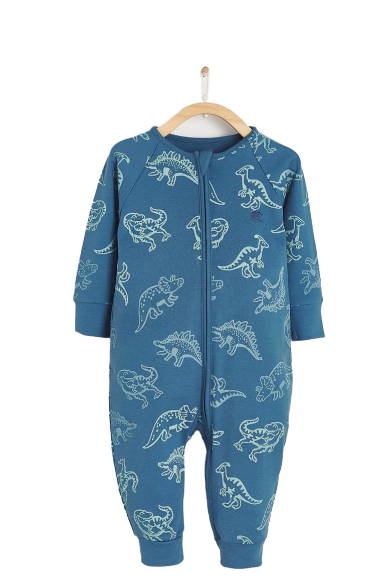 Premium Peruvian Pima Cotton Rex Zip One-Piece Pajamas For Infant, Main, color, Navy