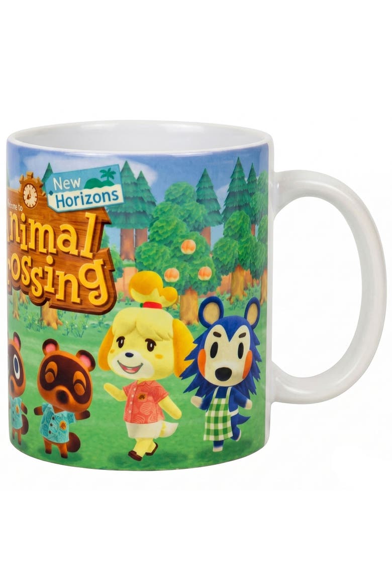 11 oz Animal Crossing New Horizons Lineup Ceramic Mug, Main, color, Green