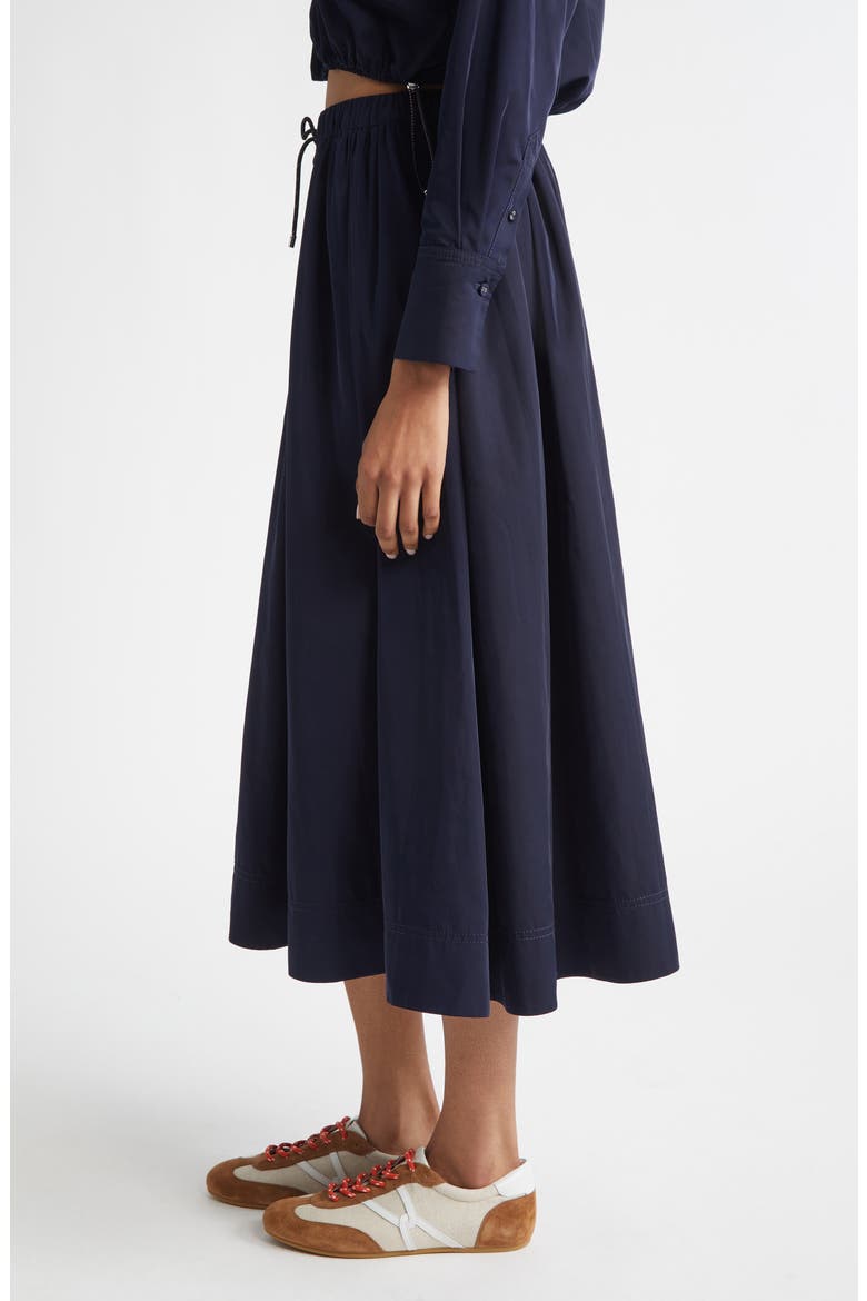 Bates Taffeta Midi Skirt, Alternate, color, NAVY