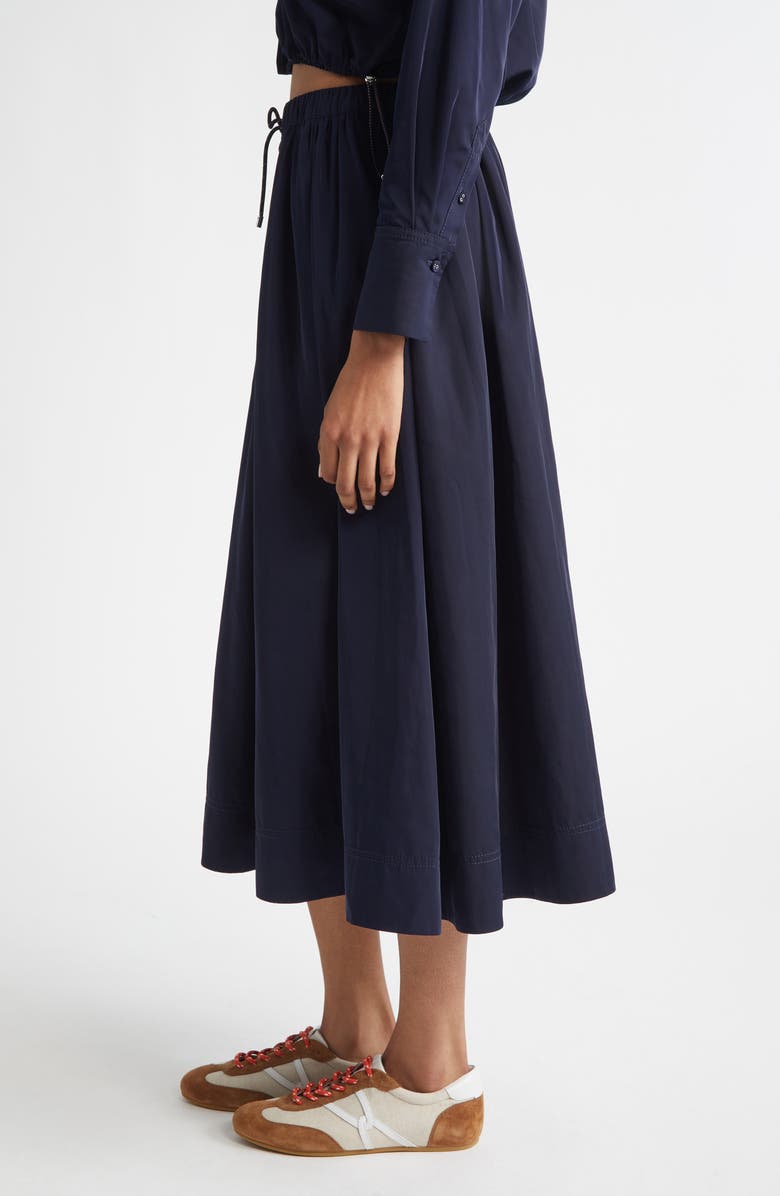 Veronica Beard Bates Taffeta Midi Skirt, Alternate, color, Navy