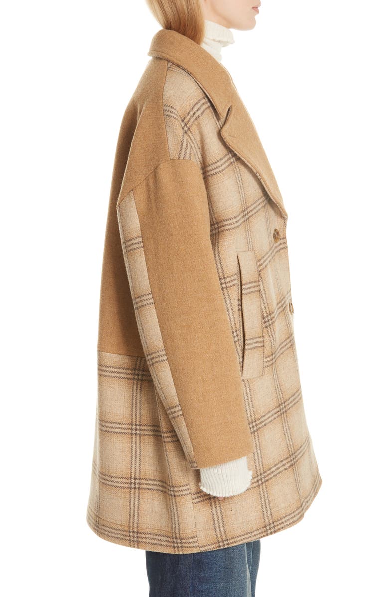 MM6 Maison Margiela Patched Wool Coat, Alternate, color, 