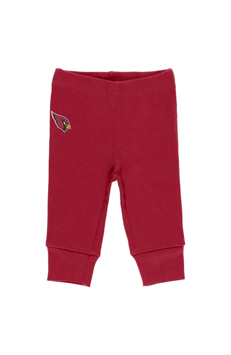 WEAR by Erin Andrews Newborn & Infant WEAR by Erin Andrews Gray/Cardinal/White Arizona Cardinals Three-Piece Turn Me Around Bodysuits & Pant Set, Alternate, color, 