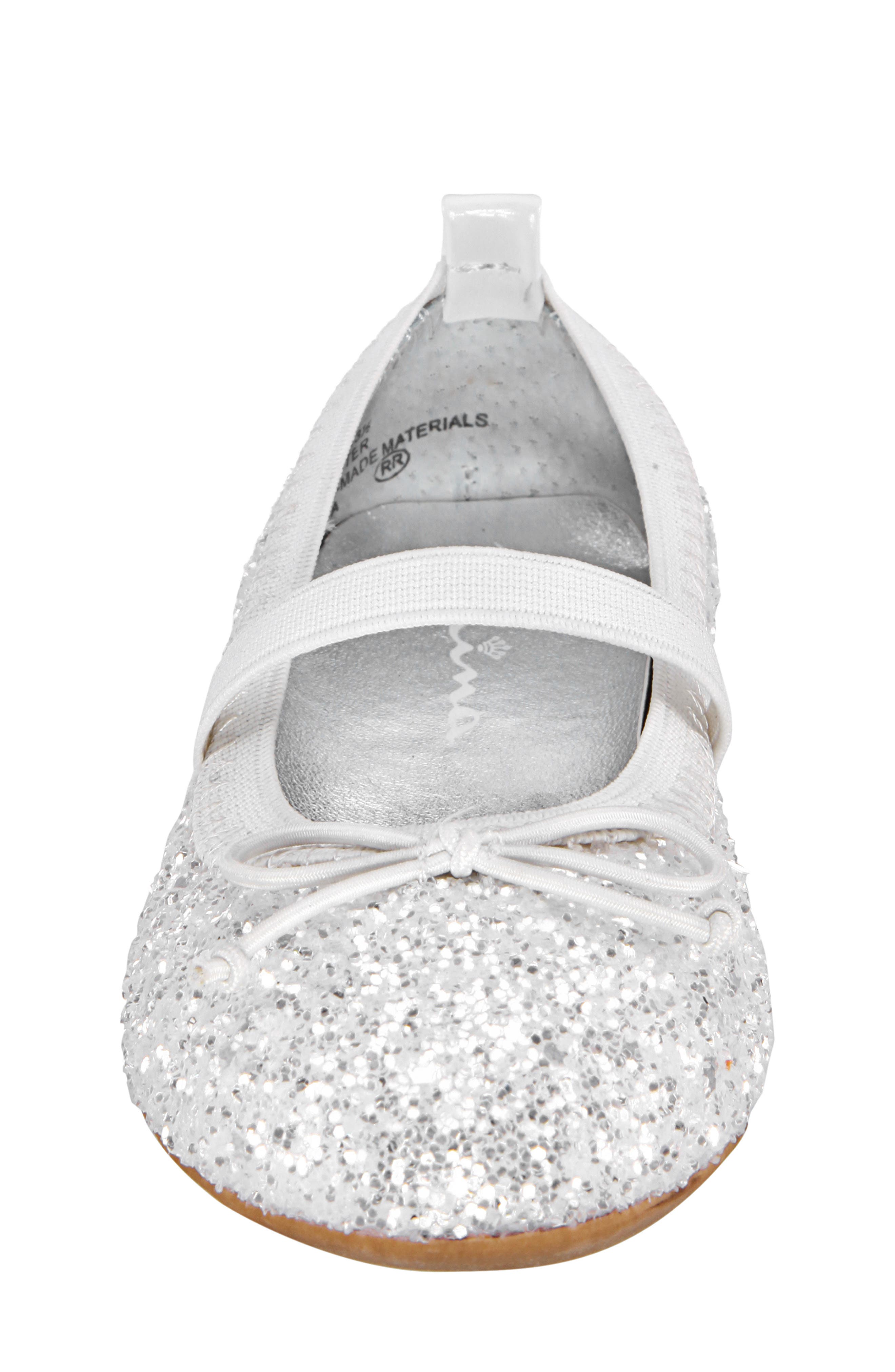 Esther Ballet Flat, Alternate, color, WHITE CHUNKY GLITTER