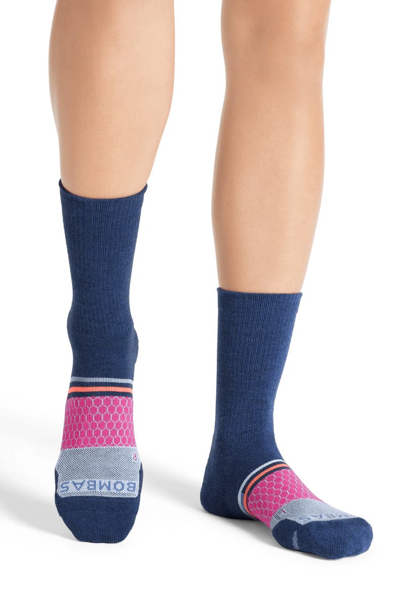 Bombas Stripe Colorblock Crew Socks, Alternate, color,