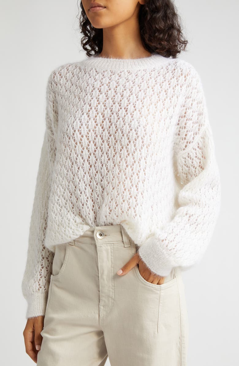 Eleventy Open Stitch Mohair & Silk Sweater, Alternate, color, 