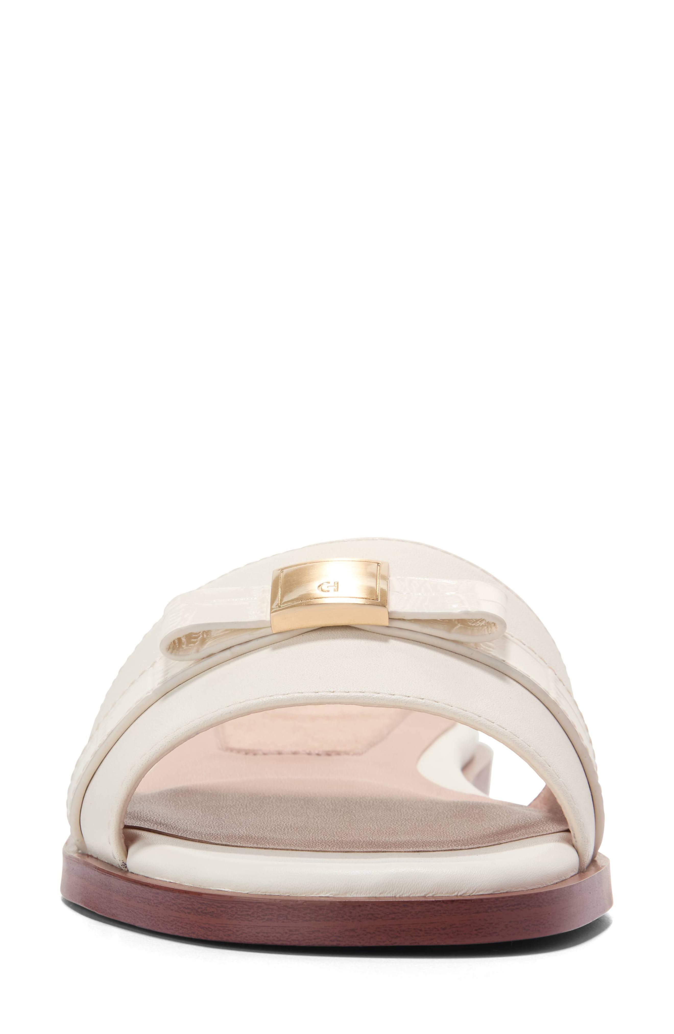 Cole Haan Emalia Slide Sandal, Alternate, color, Powder Smooth / Croc Print