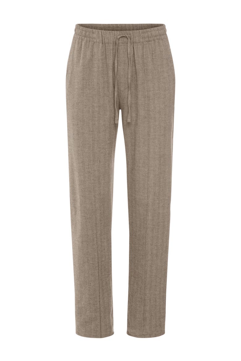 Woolen Luxury Cotton Blend Flannel Drawstring Pants, Main, color, Earthy Woven