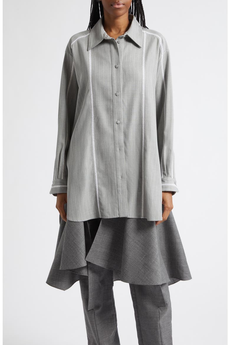 Bridgetown Virgin Wool Blend Shirt, Main, color, GREY MLANGE
