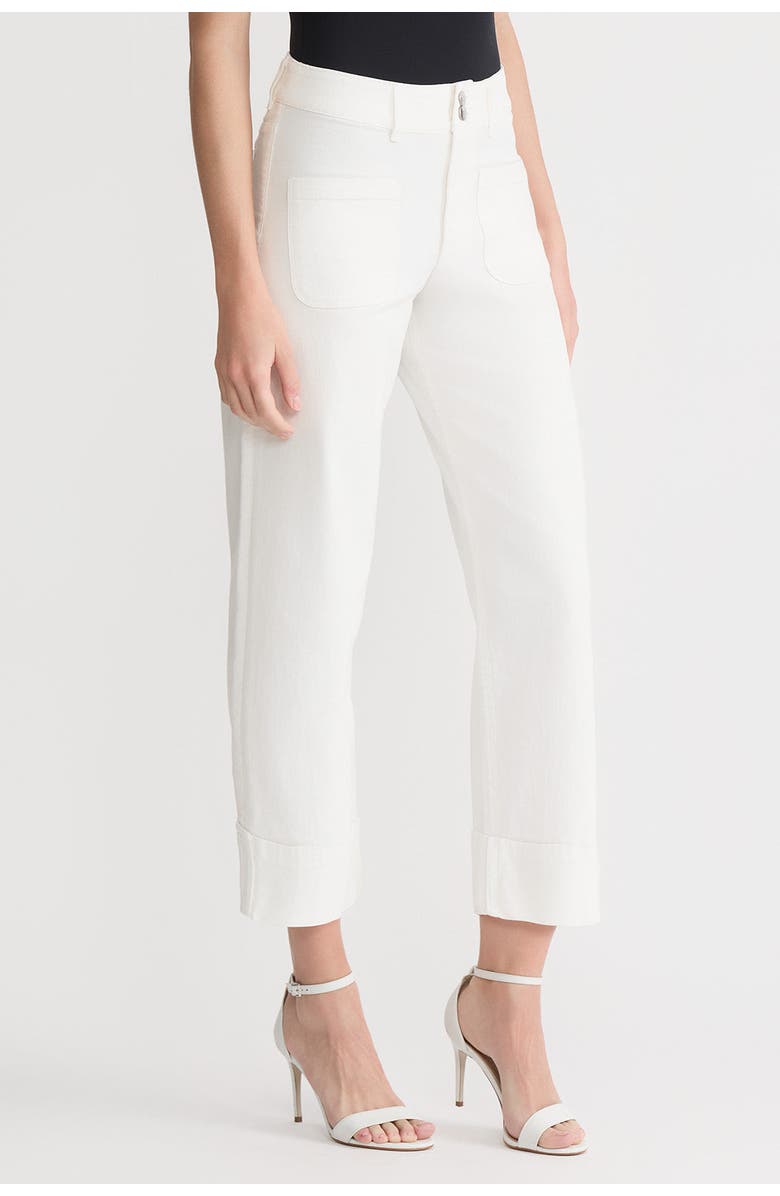 Ming Wang Cropped Wide-Leg Jeans, Alternate, color, White