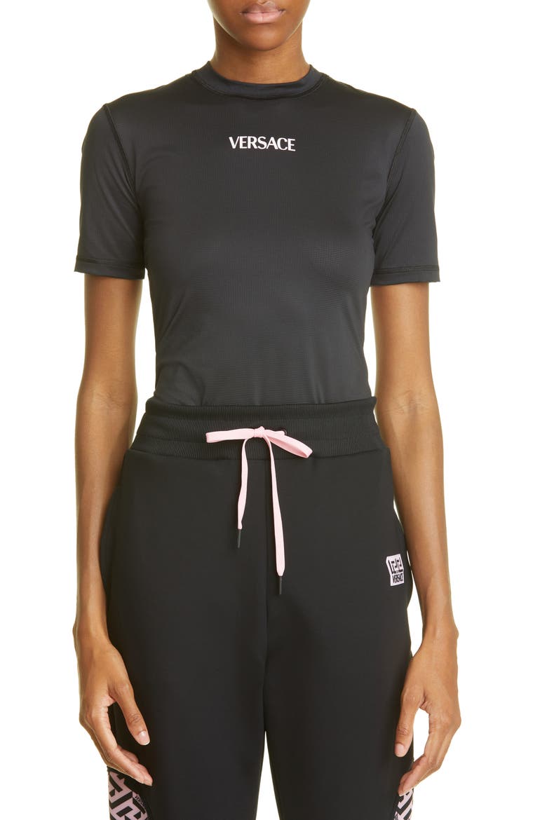La Greca Logo Gym T-Shirt, Main, color, NERO CANDY