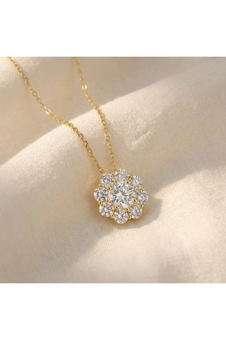 1 Ct Diamond Pendant 10k Gold Necklace, Alternate, color, 10k Yellow Gold