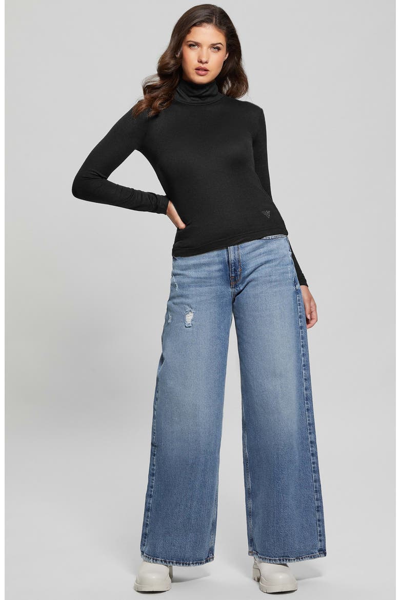 Anita Turtleneck Top, Alternate, color, JET BLACK