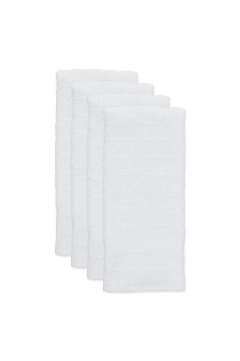 Solid Windowpane Terry Dishtowel Set/4, Alternate, color, White