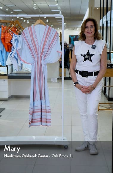 Cover-up Lemlem Neuf - Blanc Et Bleu, Col Bateau, Taille S, Coton, état Parfait