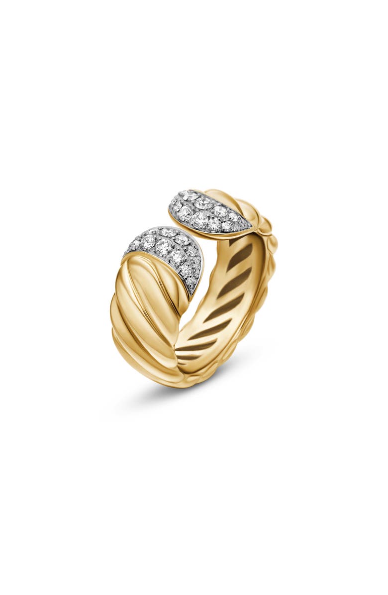 David Yurman Sculpted Cable Ring, Alternate, color, Diamond/ Yellow Gold