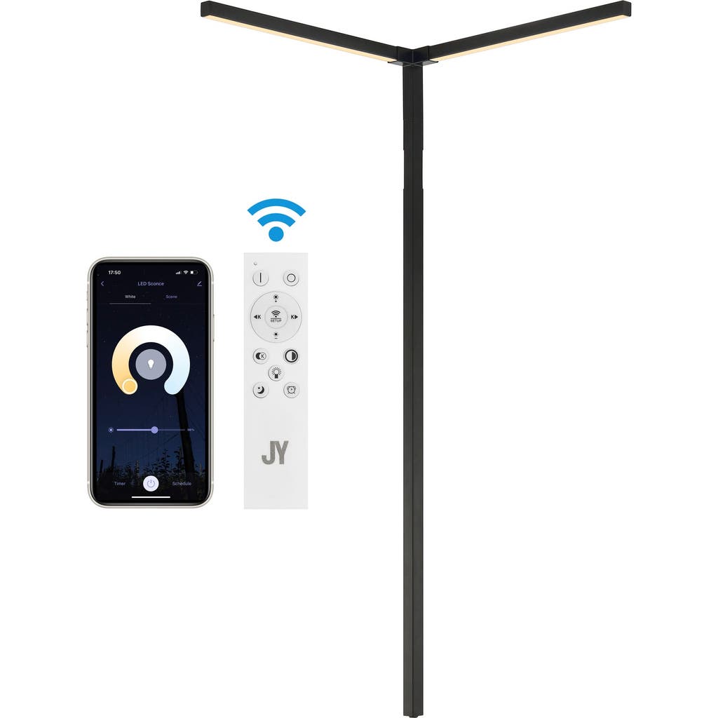 Jonathan Y Madsen 18.25" 2-light Modern Minimalist Iron Integrated Plug-in Led Sconce For Ceiling Co In Black