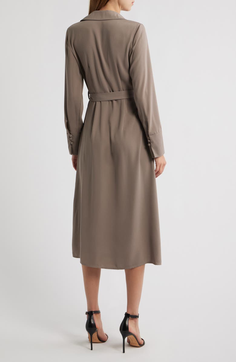 Friends Like These Long Sleeve Wrap Midi Dress, Alternate, color, Neutral