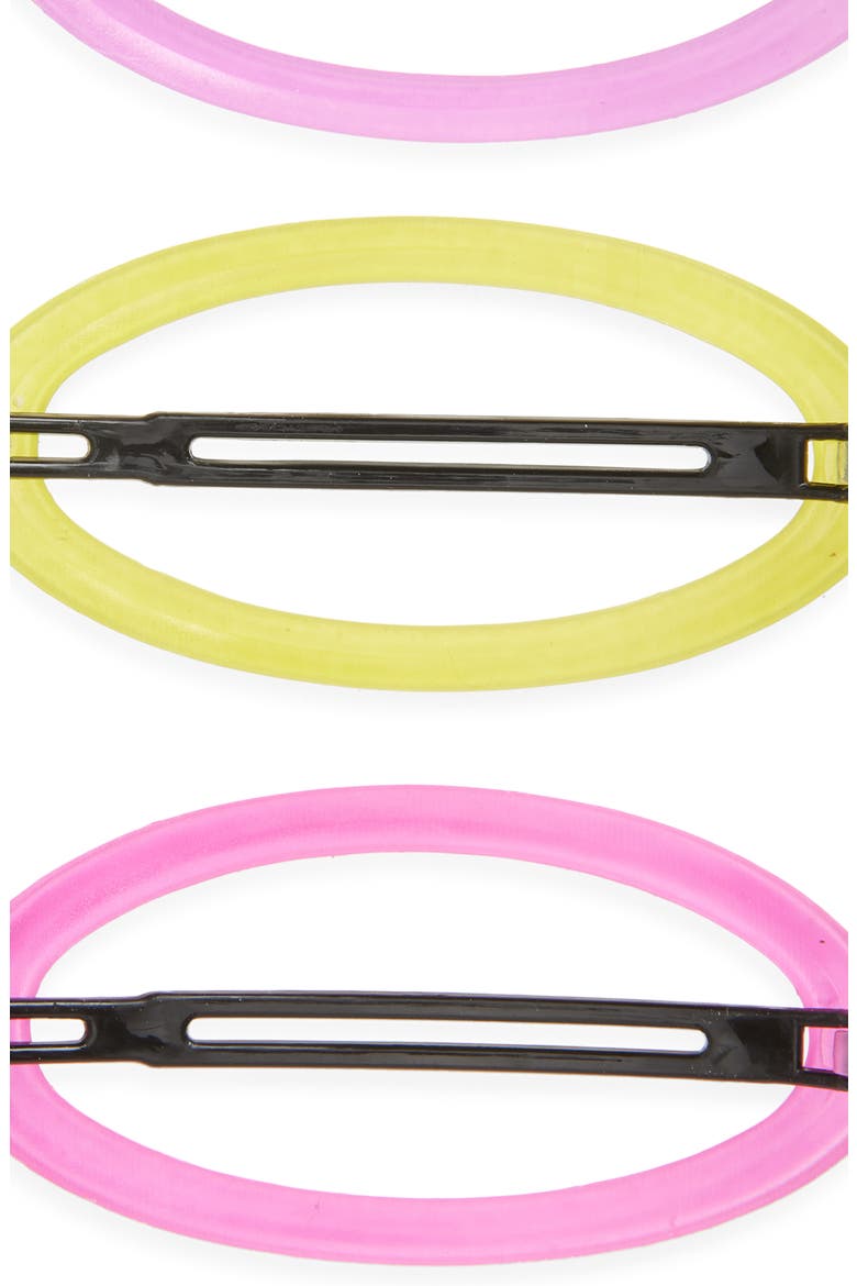 Kids' 3-Pack Oval Hair Clips Set, Alternate, color, PINK