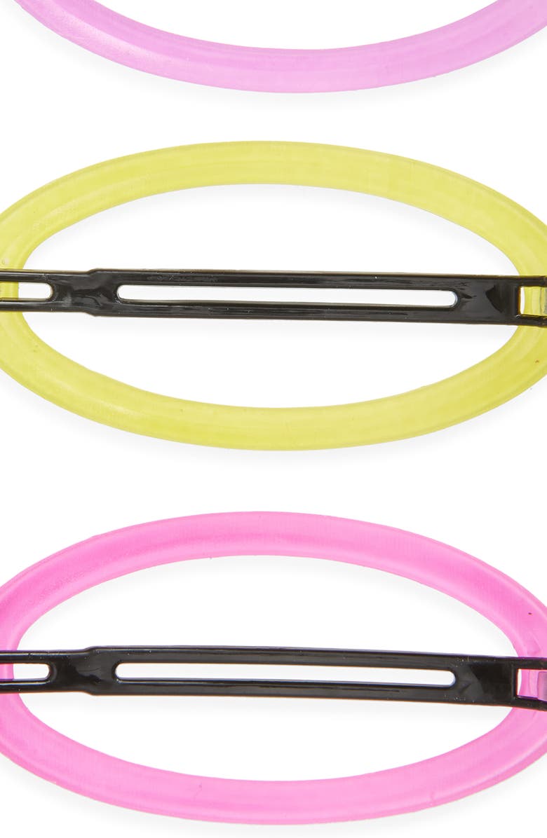 Cara Kids' 3-Pack Oval Hair Clips Set, Alternate, color, Pink