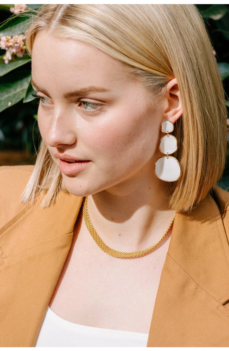 Noonday Collection Stacked Spheres Earrings, Alternate, color, White