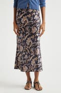 Veronica Beard Clover Bias Cut Silk Blend Skirt
