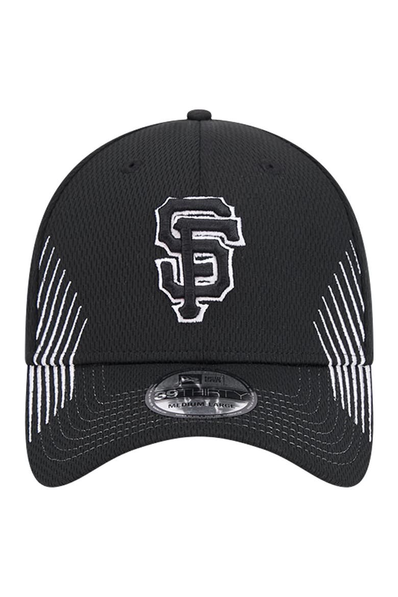 Men's New Era Black San Francisco Giants Active Dash Mark 39THIRTY Flex Hat, Alternate, color, Black
