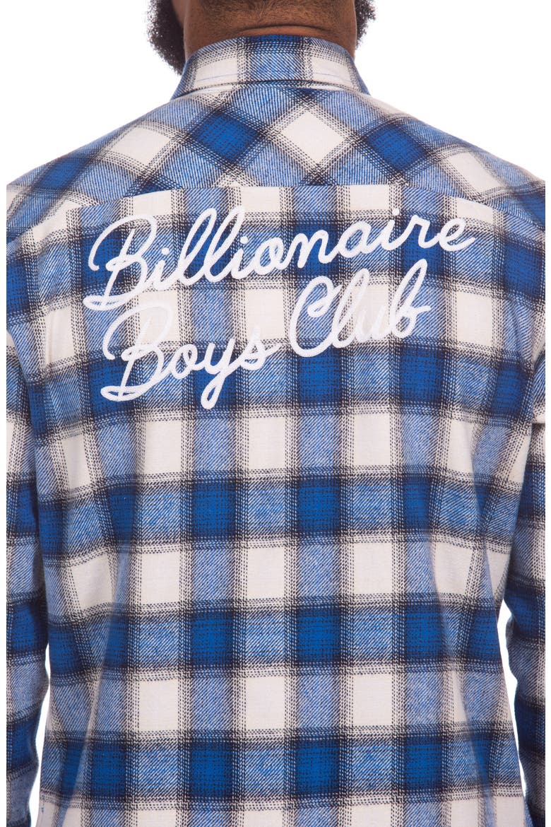 BB Society Check Cotton Twill Button-Up Overshirt, Alternate, color, LAPIS BLUE