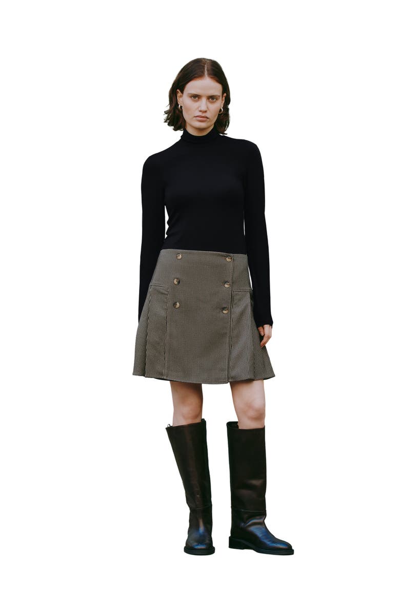 Albaray Pleated Short Skirt, Alternate, color, Brown