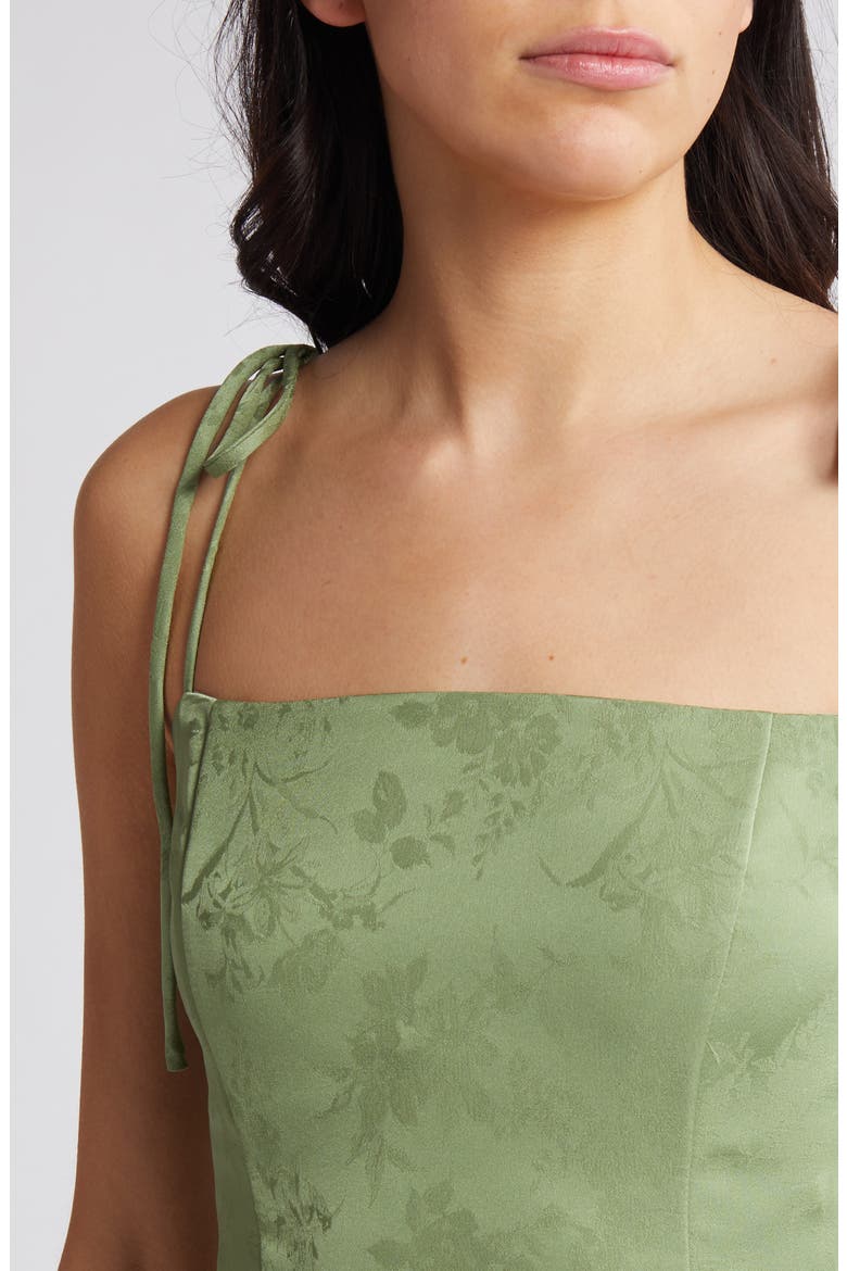 Verte Floral Jacquard Minidress, Alternate, color, GREEN