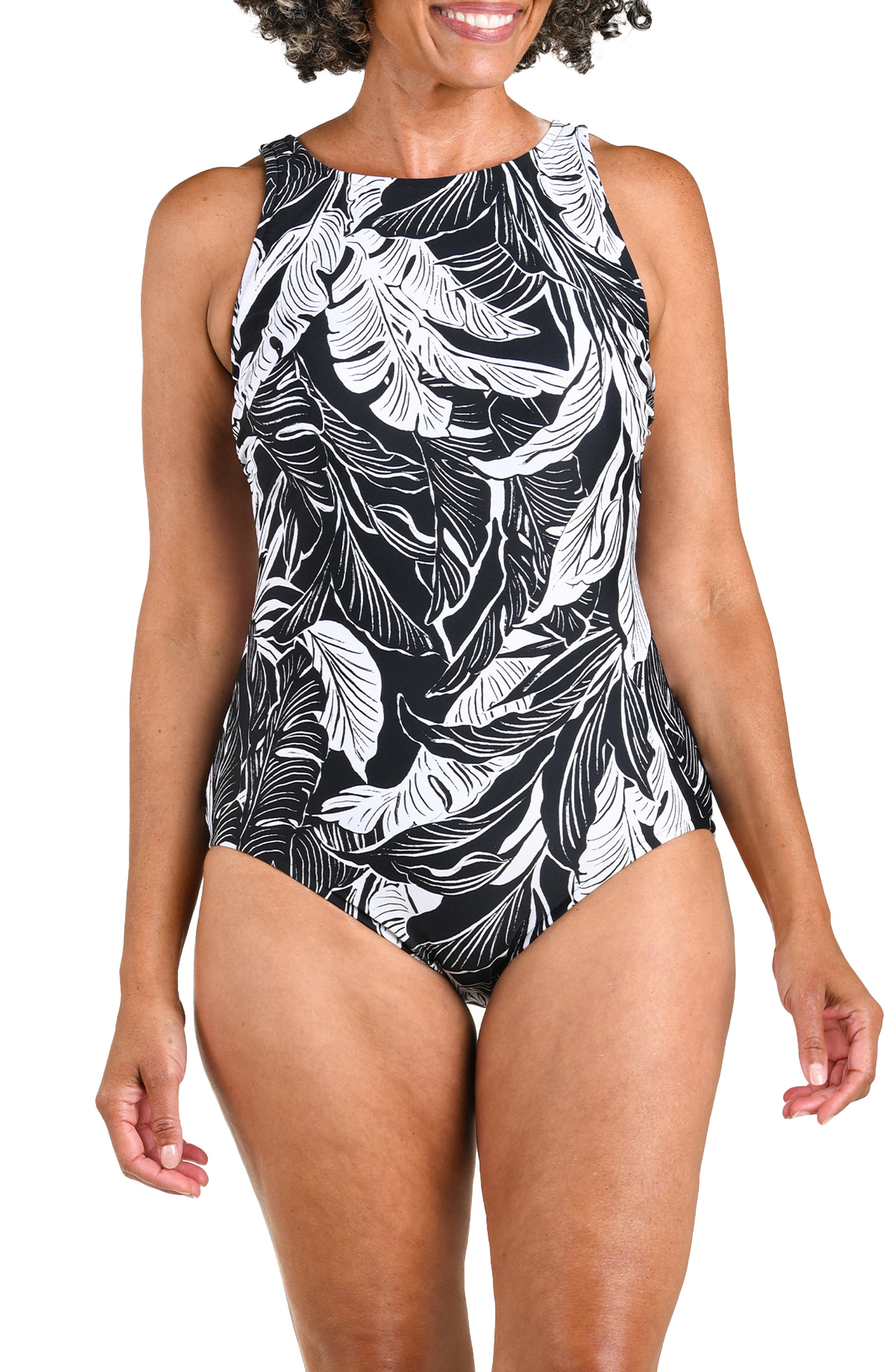 High Neck One-Piece Swimsuit