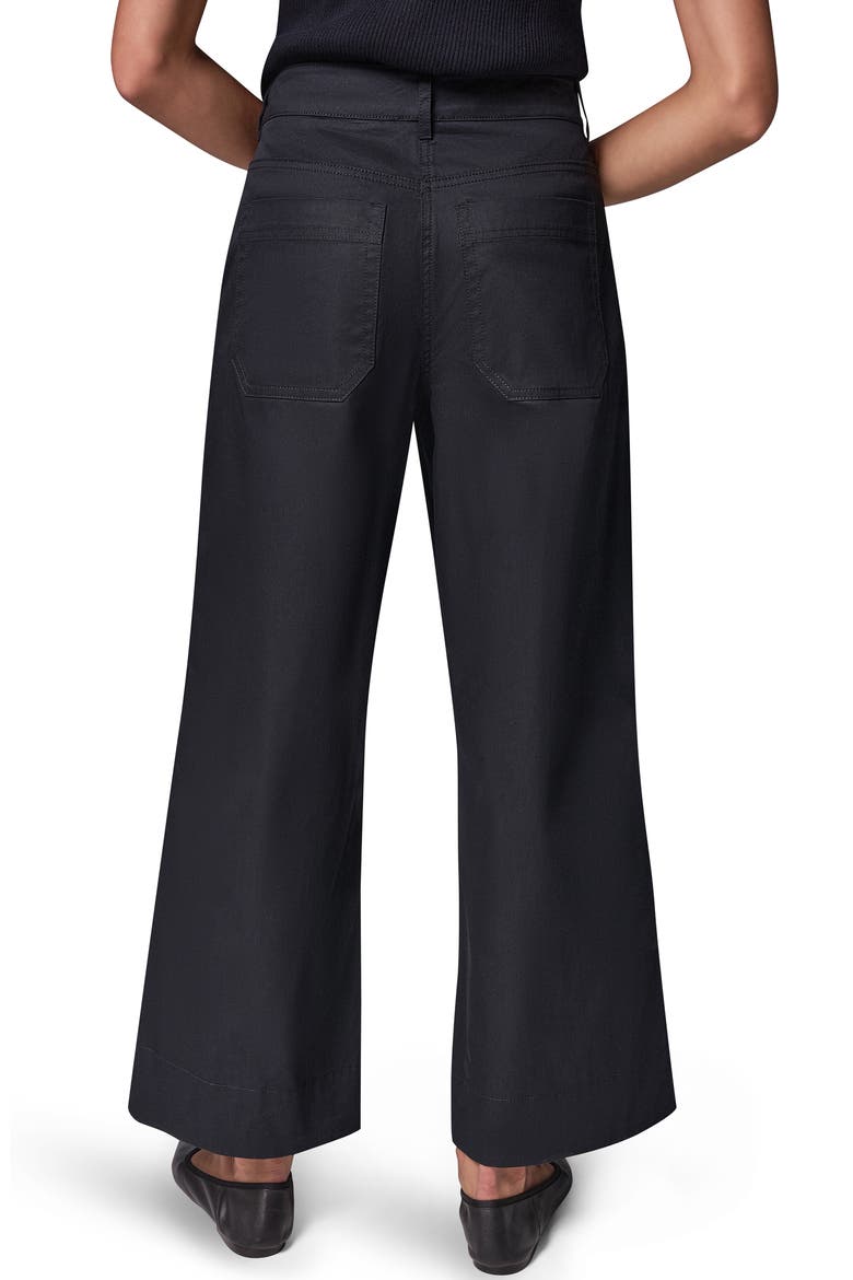 Pintucked Mid Rise Straight Leg Twill Crop Pants, Alternate, color, BLACK