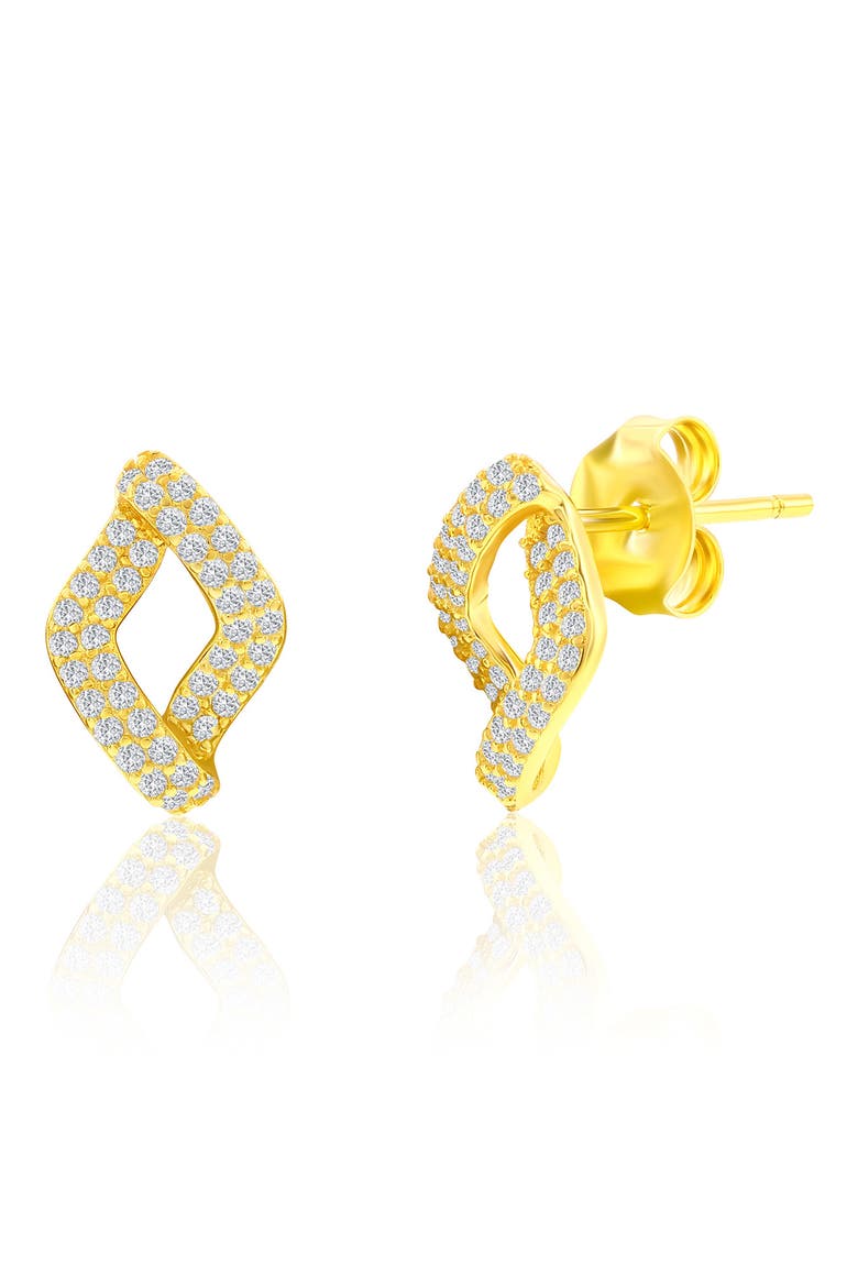 Pavé Cubic Zirconia Marquise Stud Earrings & Pendant Necklace Set, Alternate, color, GOLD