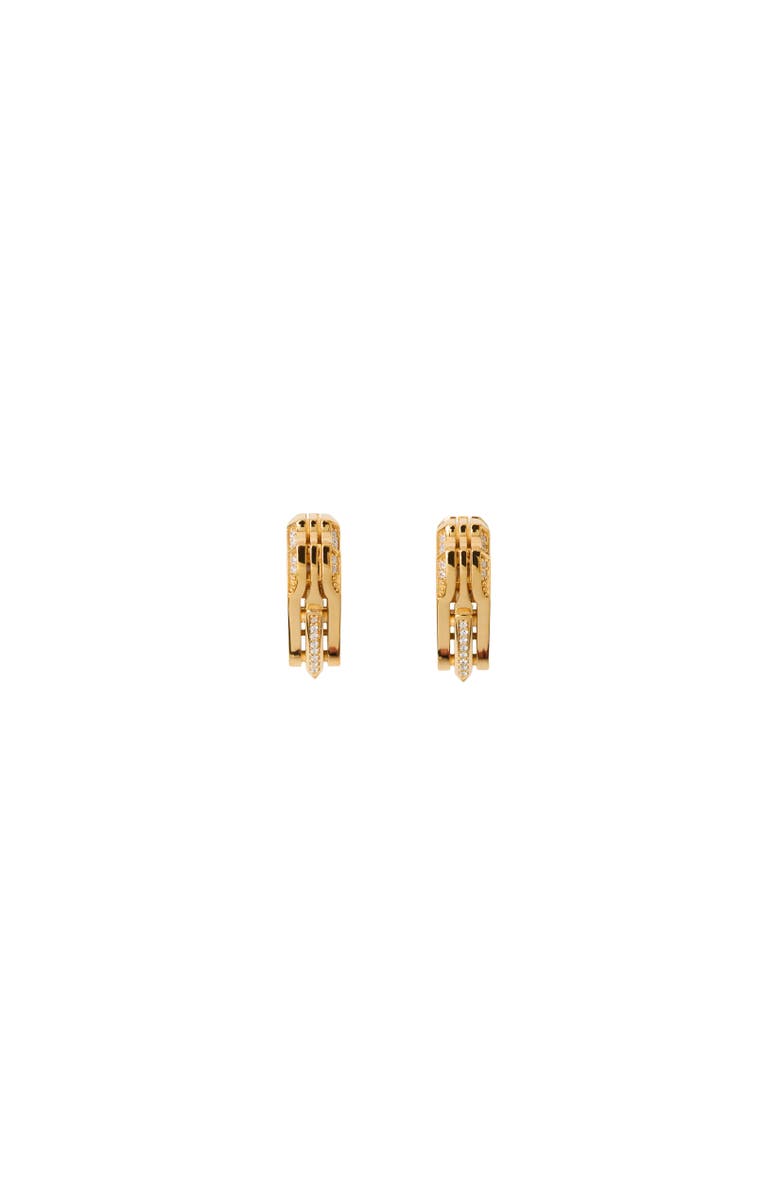 Burberry Small Shield Pavé Earrings, Alternate, color, Gold/Clear