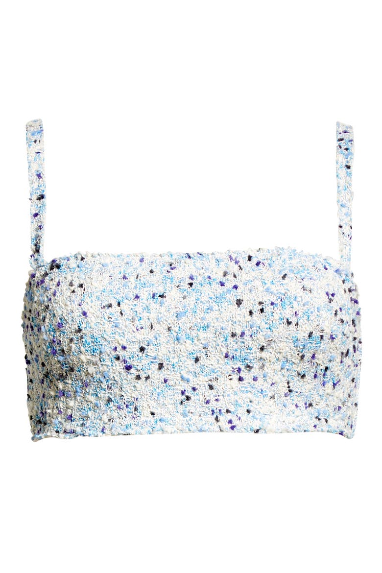 Textured Tweed Knit Bralette Top, Alternate, color, BLUE MULTI