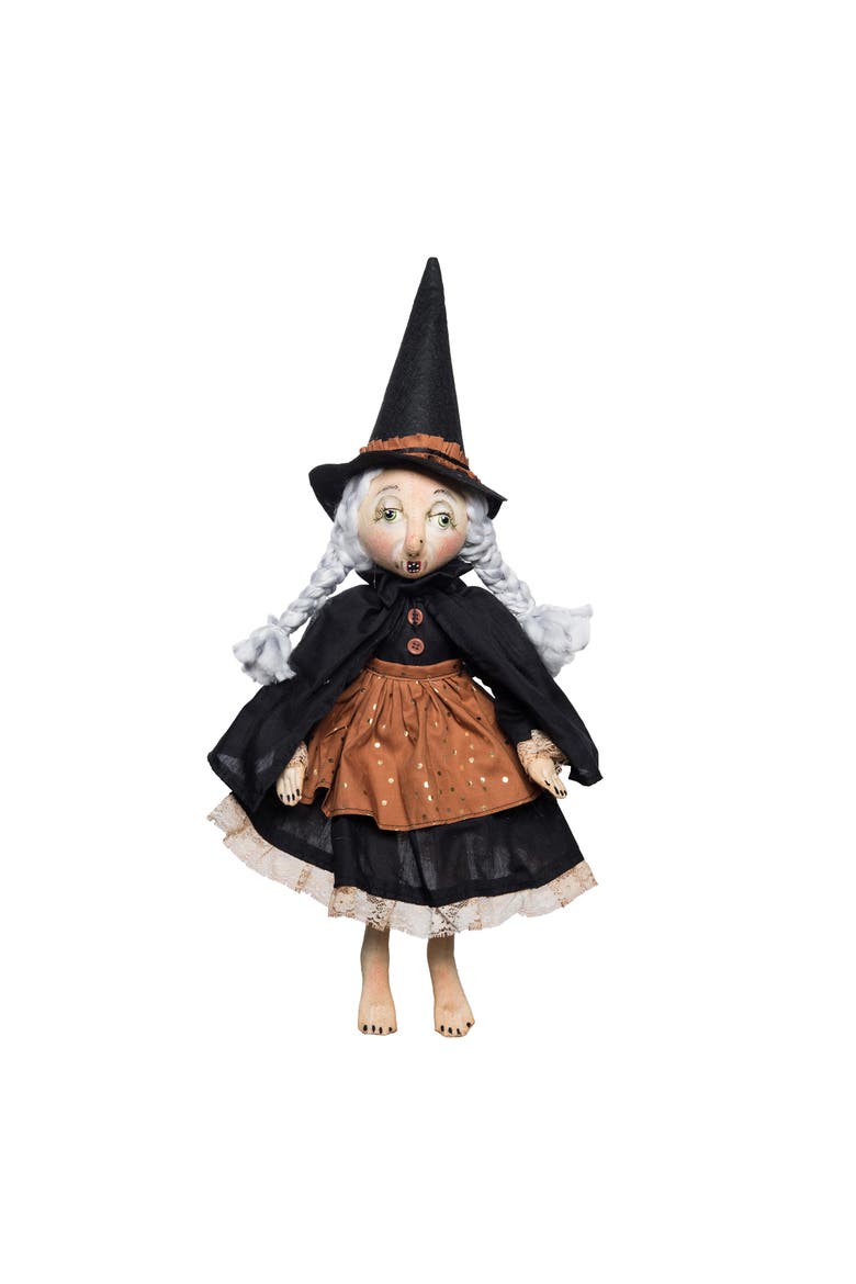 Morgan Witch Halloween Folk Art Figurine 20", Main, color, Black