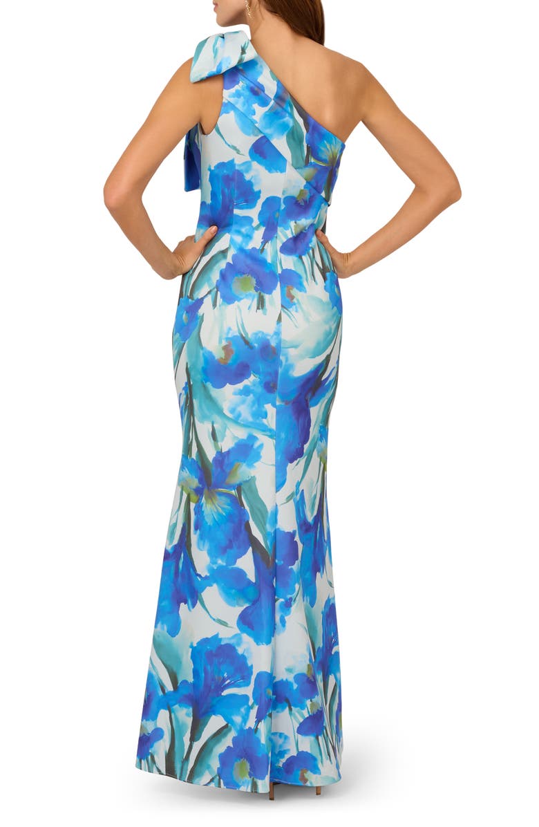Adrianna Papell Floral One-Shoulder Scuba Crepe Mermaid Gown, Alternate, color,