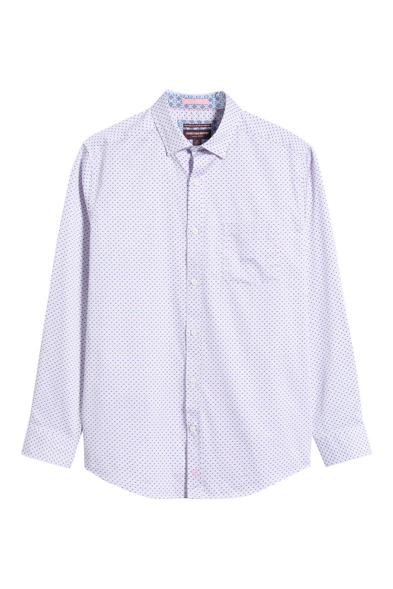 Logan Print Button-Up Shirt, Alternate, color, PINK/ NAVY MICRO DIAMOND