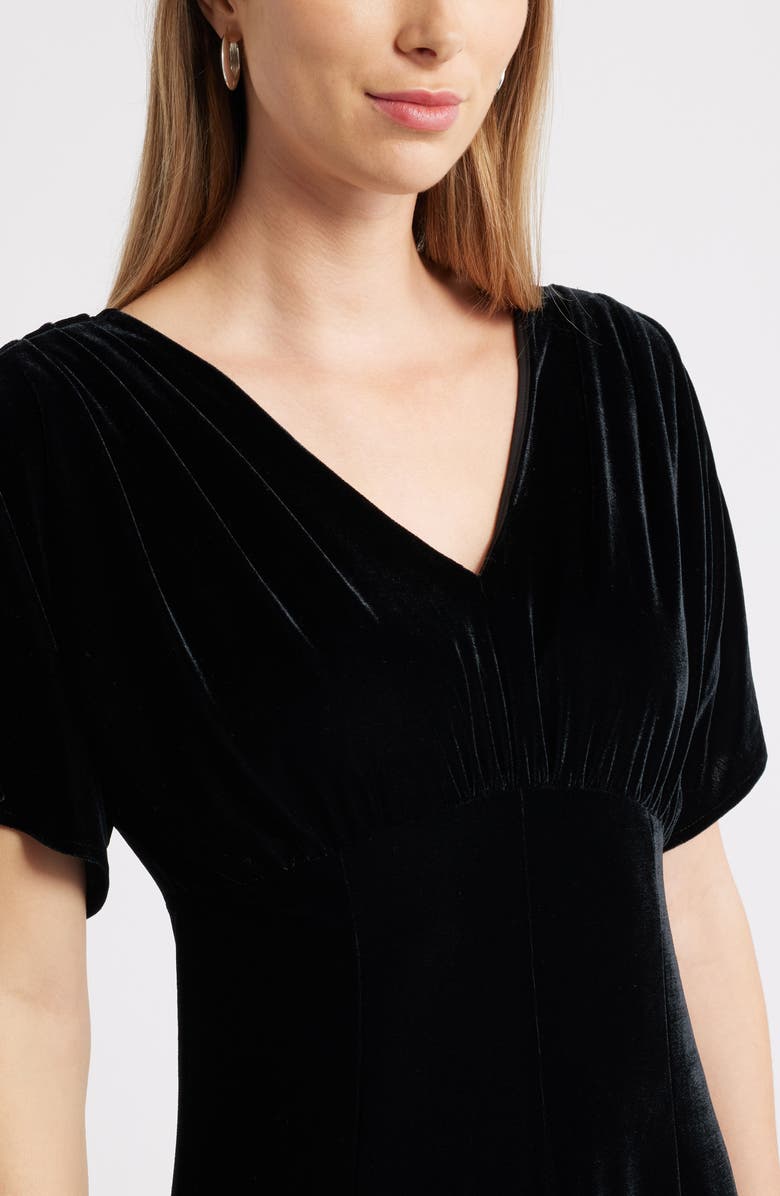Chelsea28 Velvet V-Neck Maxi Dress, Alternate, color, Black