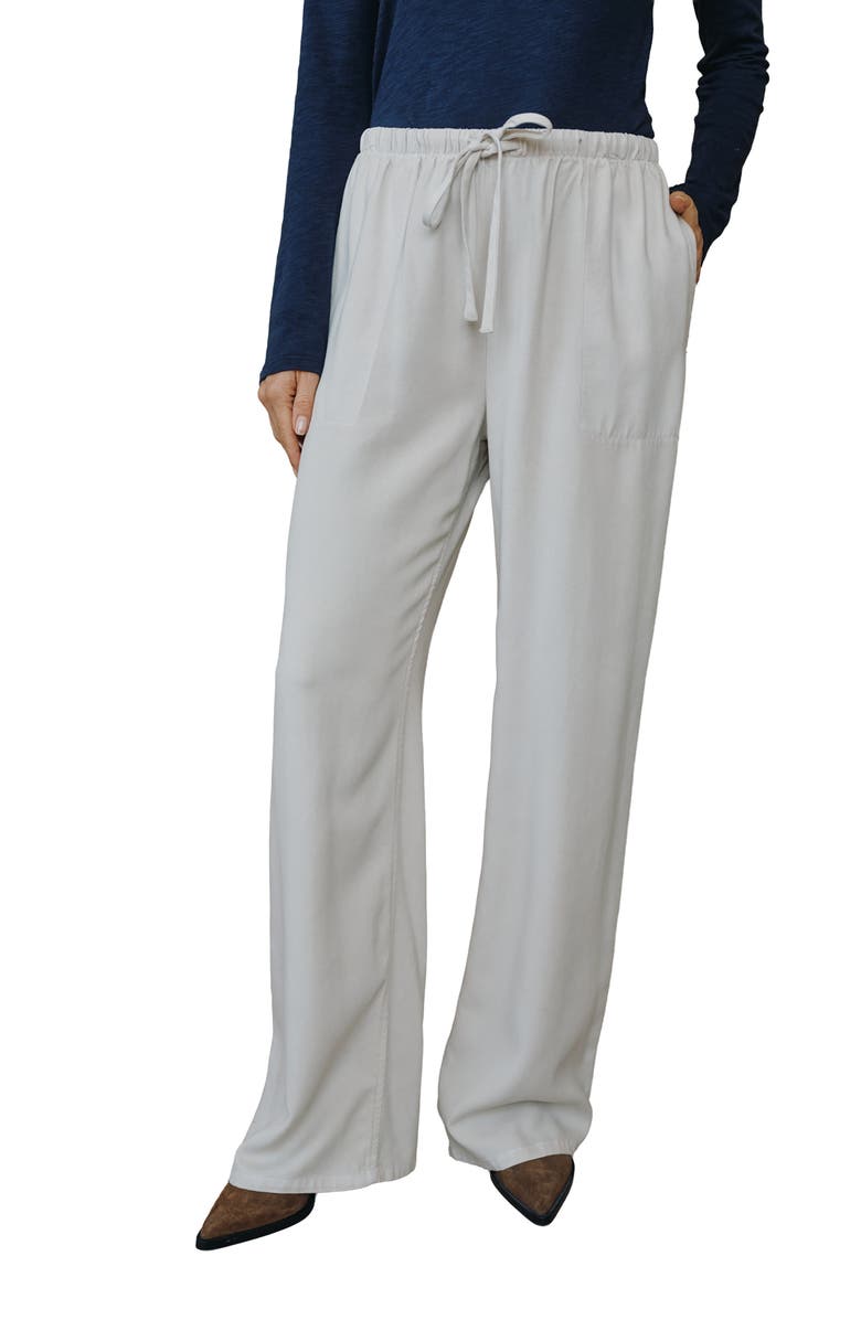 Bella Dahl Kylie Drawstring Wide Leg Pants, Main, color, Ivory Smoke