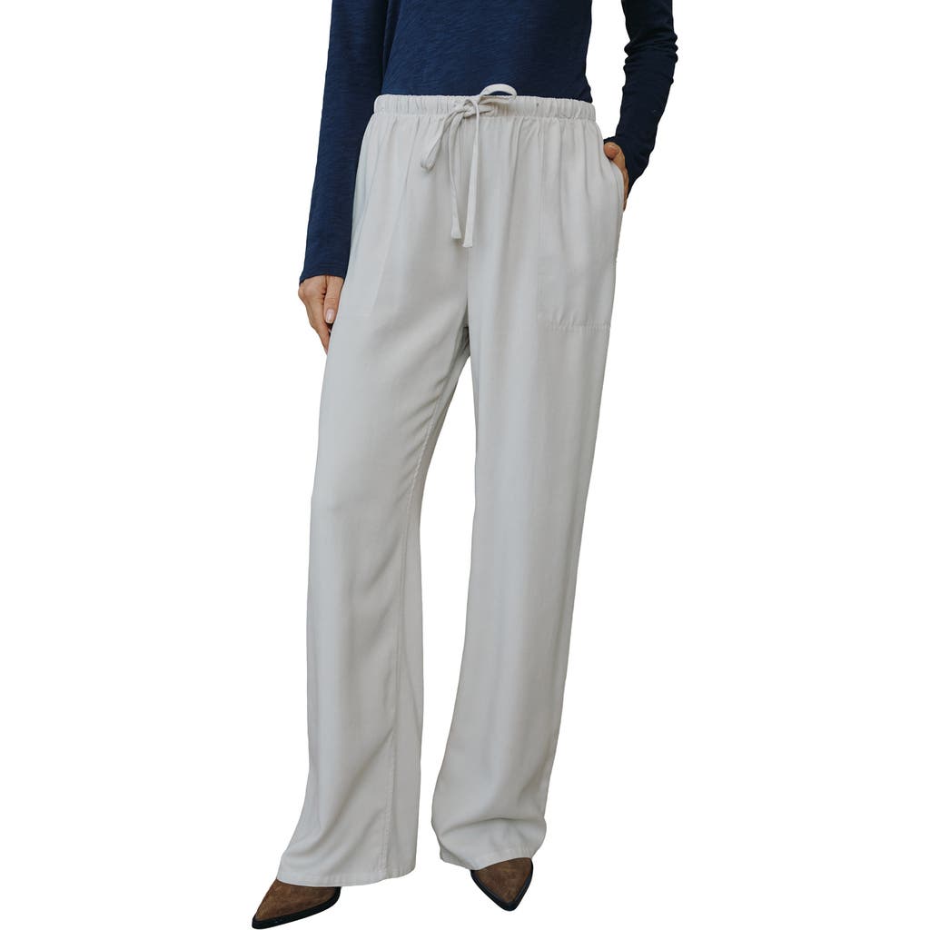 Bella Dahl Kylie Drawstring Wide Leg Pants In Gray
