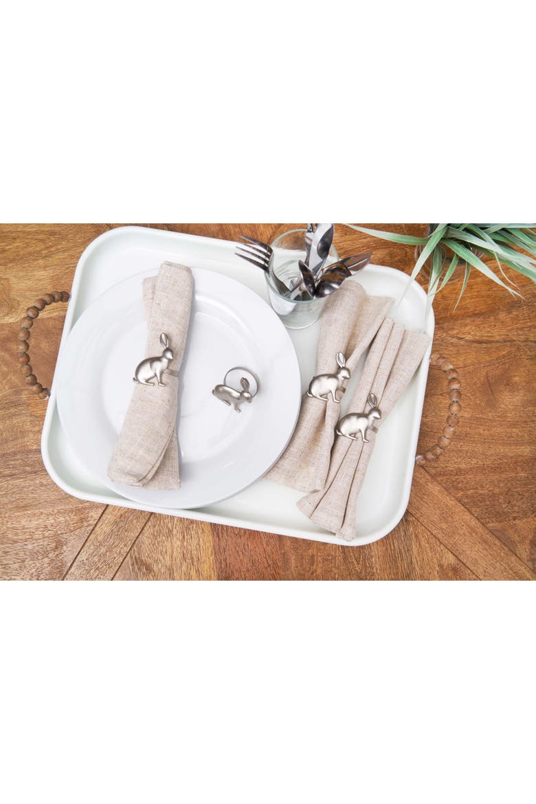 Silver Rabbit Napkin Rings Set of 4, Alternate, color, Silver