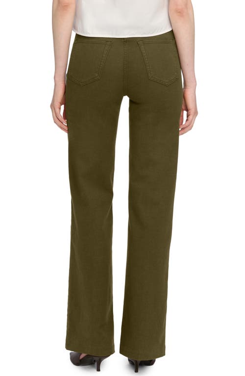 Frame Le Slim Palazzo Bardot Pocket Jeans In Green