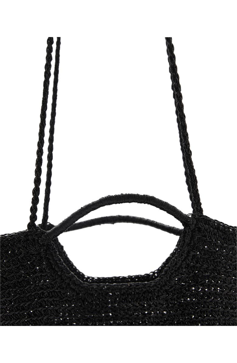 MANGO Woven Tote Bag, Alternate, color, Black
