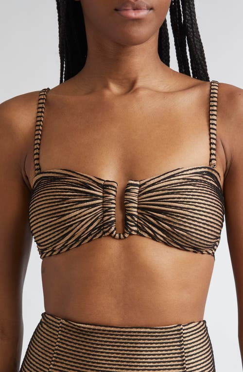 Ulla Johnson Santorini Scalloped Bikini Top In Brown