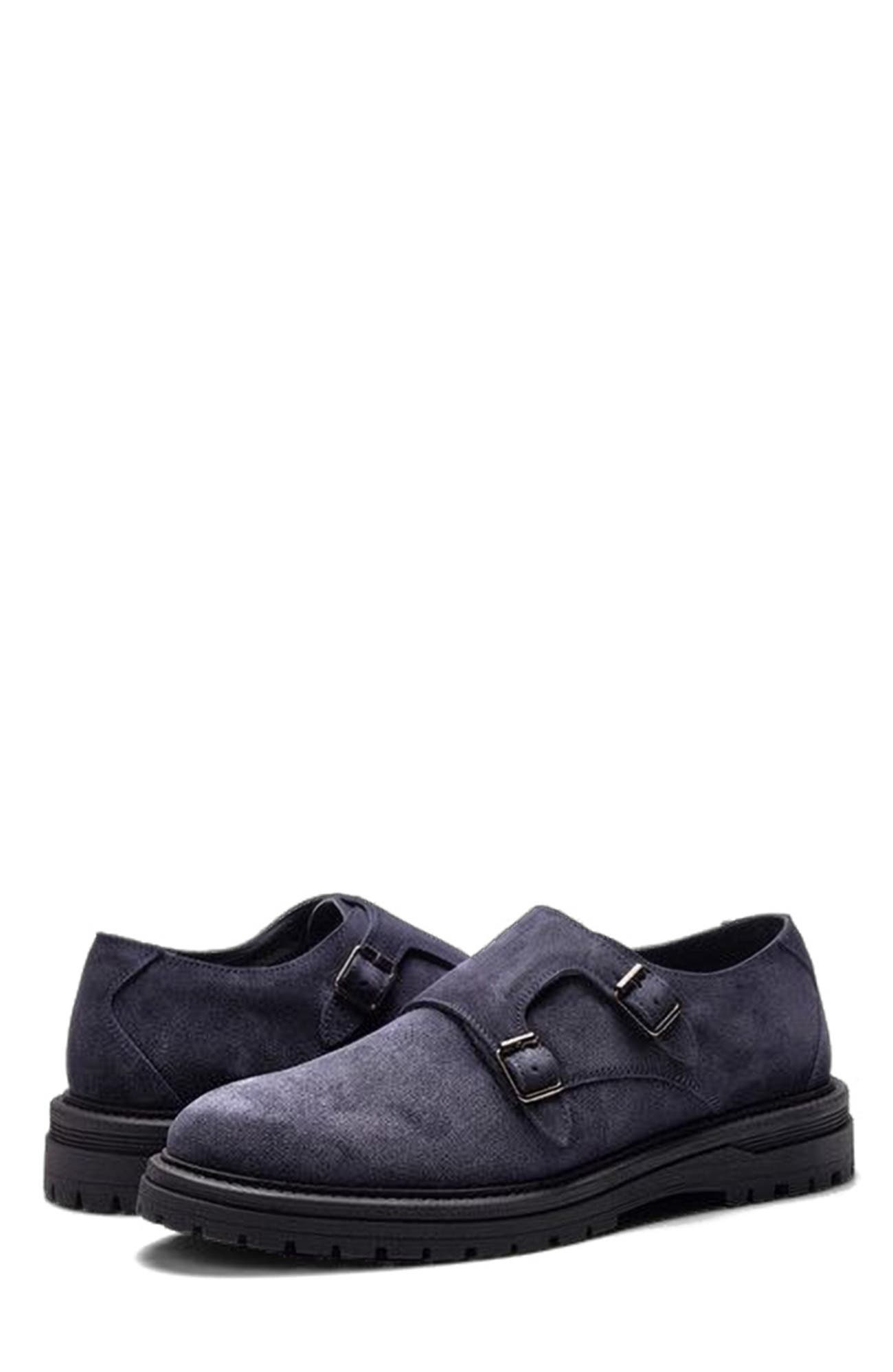 Jett Double Monk, Alternate, color, Navy Suede