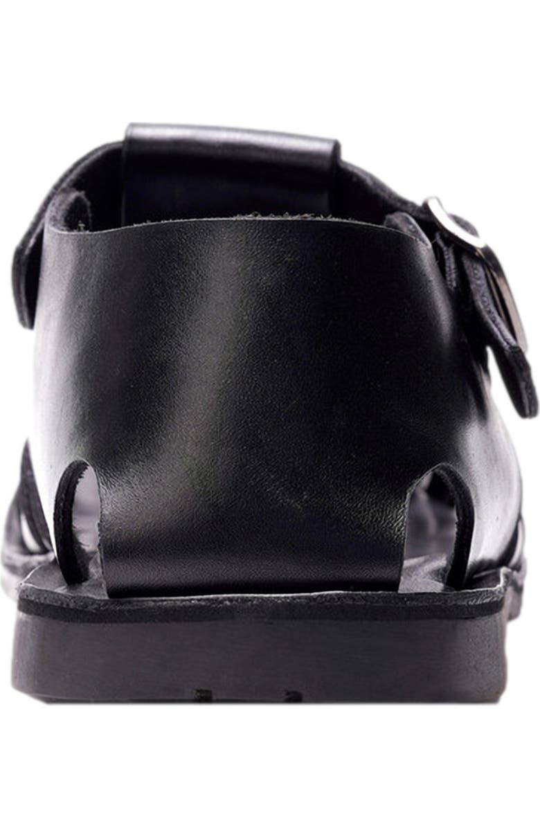 A. Veer Santorini Fisherman Sandal, Alternate, color, Black Leather