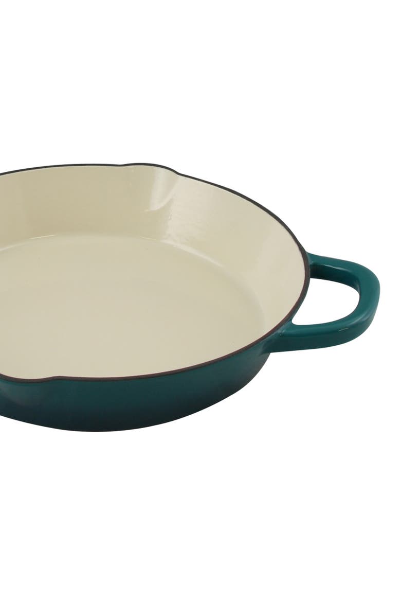 10 in. Round Enameled Cast Iron Skillet, Alternate, color, Blue